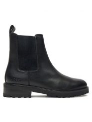 JOOP! Sztyblety 4140007708 Czarny. Czarne botki Joop!, bez wzorów, ze skóry, bez obcasa, na płaskiej podeszwie, bez zapięcia. Za 459.99 zł.