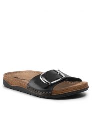 Inblu Klapki AA025J01 RO Czarny. Czarne klapki Inblu, bez wzorów, ze skóry, bez obcasa, bez zapięcia. Za 63.99 zł.