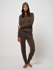 AUTHENTIC CASHMERE Kaszmirowe spodnie dresowe "Ferrand" w kolorze brązowym rozmiar: S. Brązowe spodnie dresowe AUTHENTIC CASHMERE, bez wzorów, z dresówki. Za 494.45 zł.