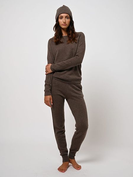 AUTHENTIC CASHMERE Kaszmirowe spodnie dresowe "Ferrand" w kolorze brązowym rozmiar: S. Brązowe spodnie dresowe AUTHENTIC CASHMERE, bez wzorów, z dresówki. Za 494.45 zł.