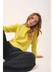 Just Cashmere Kaszmirowy sweter "Amala" w kolorze żółtym rozmiar: XL. Żółte swetry Just Cashmere, xl, bez wzorów, z kaszmiru, bez ramiączek. Za 717.99 zł.