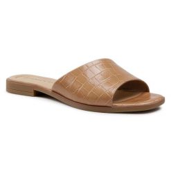 Klapki Lasocki. Brązowe klapki Lasocki, bez wzorów, bez obcasa, bez zapięcia. Za 57.99 zł.