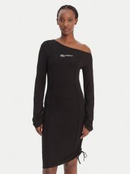 Karl Lagerfeld Jeans Sukienka codzienna B1W13045 Czarny Slim Fit. Czarne sukienki Karl Lagerfeld Jeans, na co dzień, l, bez wzorów, z jeansu, bez kołnierzyka, bez ramiączek, proste. Za 569.99 zł.