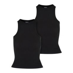Damski tank top Urban Classics Racer Back (x2). Czarne topy Urban Classics, bez wzorów, z bawełny, bez kołnierzyka, bez ramiączek. Za 142.00 zł.