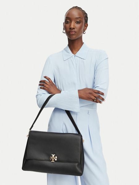 Tory Burch Torebka Charlie 180727 Czarny. Czarne torebki klasyczne Tory Burch, bez wzorów, ze skóry, bez dodatków. Za 3,029.00 zł.