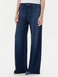 Guess Jeansy W5YA82 D0782 Granatowy Wide Leg. Niebieskie jeansy Guess, z aplikacjami, z jeansu. Za 659.99 zł.