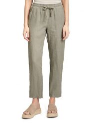 CARTOON Lniane spodnie w kolorze zielonym rozmiar: 38. Zielone spodnie materiałowe Cartoon, bez wzorów, ze lnu, z podwyższonym stanem. Za 130.99 zł.