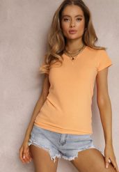 Pomarańczowy T-shirt Doriamara. Brązowe t-shirty sportowe Renee, l, bez wzorów, z bawełny, bez ramiączek. Za 29.99 zł.