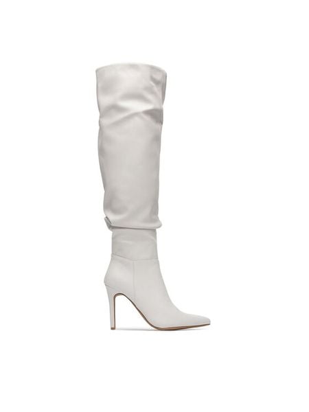 DeeZee Kozaki HY197-12 Écru. Kozaki DeeZee, bez wzorów, z materiału, bez obcasa, na szpilce, bez zapięcia. Za 249.99 zł.