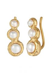 Elli Kolczyki damskie earclimber Baroque z perły hodowlana słodkowodna, pozłacane srebro próby 925 Sterling Silver 1 ct Damski. Szare kolczyki Elli, z perłą, pozłacane. Za 233.99 zł.