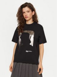 Karl Lagerfeld Jeans T-Shirt A1W17032 Czarny Relaxed Fit. Czarne t-shirty Karl Lagerfeld Jeans, xs, bez wzorów, z bawełny, bez kołnierzyka, bez ramiączek. Za 319.99 zł.