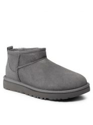Ugg Śniegowce W Classic Ultra Mini 1116109 Szary. Szare śniegowce UGG, bez wzorów, ze skóry, bez zapięcia. Za 769.00 zł.