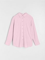 Koszula z domieszką lnu - różowy. Czerwone koszule Sinsay, l, bez wzorów, bez kołnierzyka, bez ramiączek. Za 39.99 zł.