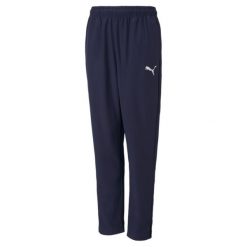 Puma Spodnie Teamrise Sideline Jr 65732906. Niebieskie spodnie dresowe Puma, bez wzorów, z dresówki. Za 75.99 zł.