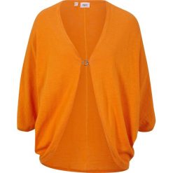 Bawełniany kardigan z cienkiej dzianiny. Zielone swetry bonprix, bez wzorów, z bawełny, bez ramiączek. Za 79.99 zł.