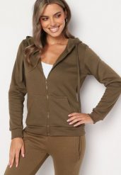 Ciemnozielona Bluza z Kapturem Sithi. Zielone bluzy Born2be, l, bez wzorów, z jeansu, klasyczne, bez ramiączek, z kapturem. W wyprzedaży za 46.74 zł.