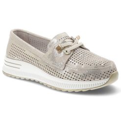 Półbuty damskie Artiker, cholewka ze skóry naturalnej perforowana struktura metaliczne wykończenie, złote, 58C0485. Żółte półbuty wsuwane Artiker, bez wzorów, ze skóry, eleganckie, bez obcasa. Za 219.00 zł.