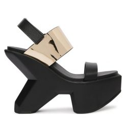 Sandały United Nude. Czarne sandały United Nude, bez wzorów, bez obcasa, na koturnie, bez zapięcia. Za 1,819.00 zł.