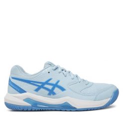 Buty do tenisa Asics. Niebieskie buty treningowe ASICS, bez wzorów, bez zapięcia, tenisowe. Za 239.99 zł.
