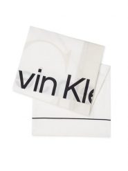Calvin Klein Chusta Monologo K60K611981 Biały. Białe chusty Calvin Klein, bez wzorów, z bawełny. Za 289.99 zł.