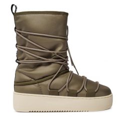 Śniegowce Napapijri. Zielone śniegowce Napapijri, bez wzorów, bez zapięcia. Za 599.99 zł.