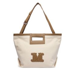 Torebka Max Mara Beachwear. Brązowe shopper bag Max Mara Beachwear, bez wzorów, bez dodatków. Za 1,024.00 zł.