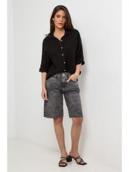 Lin Passion Lniana koszula w kolorze czarnym rozmiar: 36/38. Czarne koszule Lin Passion, bez wzorów, z koronki, klasyczne, bez kołnierzyka, bez ramiączek. Za 143.99 zł.