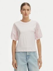 Vero Moda Bluzka Janni 10340706 Różowy Regular Fit. Czerwone bluzki Vero Moda, m, bez wzorów, z bawełny, bez kołnierzyka, bez ramiączek. Za 99.99 zł.
