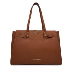 Torebka LOVE MOSCHINO. Brązowe shopper bag Love Moschino, bez wzorów, bez dodatków. Za 1,099.00 zł.