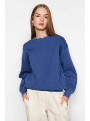 Trendyol Bluza w kolorze niebieskim rozmiar: M. Niebieskie bluzy Trendyol, m, bez wzorów, z bawełny, bez kaptura. Za 70.57 zł.