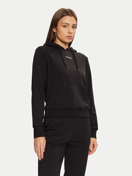 Guess Bluza O5RQ02 KCO31 Czarny Regular Fit. Czarne bluzy Guess, l, z aplikacjami, z bawełny, bez kaptura. Za 189.99 zł.