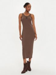 One Teaspoon Sukienka letnia 26229C Brązowy Slim Fit. Brązowe sukienki One Teaspoon, s, bez wzorów, z bawełny, bez kołnierzyka, bez ramiączek. Za 279.99 zł.
