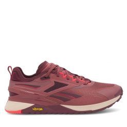Buty na siłownię Reebok. Czerwone buty treningowe Reebok, bez wzorów, bez zapięcia, na fitness i siłownię. Za 359.99 zł.
