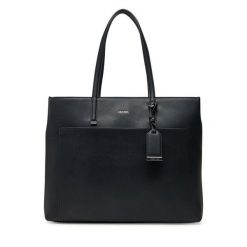 Torebka Calvin Klein. Czarne shopper bag Calvin Klein, bez wzorów, klasyczne, bez dodatków. Za 379.99 zł.