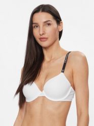Calvin Klein Underwear Biustonosz z fiszbiną Lightly Lined Demi 000QF7219E Biały. Białe biustonosze Calvin Klein Underwear, bez wzorów, z bawełny. Za 119.99 zł.