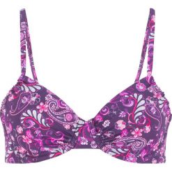 Biustonosz bikini na fiszbinach, szybko schnący bonprix lila w kwiaty. Fioletowe bikini bonprix, z aplikacjami. Za 59.99 zł.