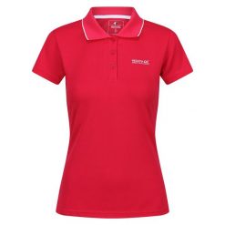 Damska koszulka polo Regatta Maverick V Active. Czerwone t-shirty sportowe Regatta, m, bez wzorów, z materiału, bez ramiączek. Za 112.50 zł.