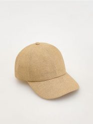 Czapka z daszkiem - beżowy. Brązowe czapki z daszkiem Reserved, bez wzorów. W wyprzedaży za 49.99 zł.