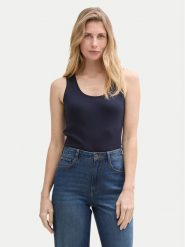 Tom Tailor Top 1045540 Granatowy Regular Fit. Niebieskie topy Tom Tailor, xs, bez wzorów, z bawełny, bez kołnierzyka, bez ramiączek. Za 49.99 zł.