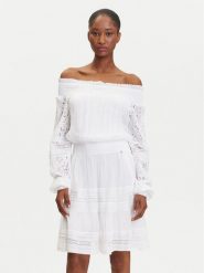 Guess Sukienka codzienna W5GK24 WE550 Biały Classic Fit. Białe sukienki Guess, na co dzień, xs, z aplikacjami, z wiskozy, bez kołnierzyka, bez ramiączek, proste. Za 719.99 zł.