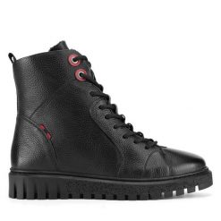Botki Go Soft. Czarne botki GO SOFT, bez wzorów, bez obcasa, na płaskiej podeszwie, bez zapięcia. Za 181.99 zł.