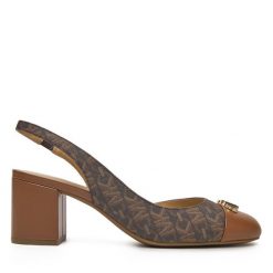 Sandały Michael Kors. Brązowe sandały Michael Kors, bez wzorów, bez obcasa, na słupku, bez zapięcia. Za 749.99 zł.