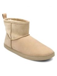 Groundies Skórzane buty "Cozy Boot " w kolorze beżowym do chodzenia na boso rozmiar: 42. Brązowe botki Groundies, bez wzorów, z wełny, bez obcasa, bez zapięcia. Za 389.95 zł.
