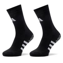 Zestaw 3 par wysokich skarpet unisex adidas. Czarne skarpetki sportowe adidas, bez wzorów, do biegania. Za 59.99 zł.