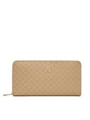 Tommy Hilfiger Portfel Th Icon Lrg Za Mono AW0AW18482 Beżowy. Brązowe portfele Tommy Hilfiger, bez wzorów, ze skóry. Za 309.99 zł.