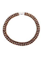 Mitzuko Naszyjnik perłowy w kolorze brązowym - dł. 40 cm rozmiar: onesize. Brązowe naszyjniki Mitzuko, z materiału, z perłą, srebrne. Za 404.99 zł.