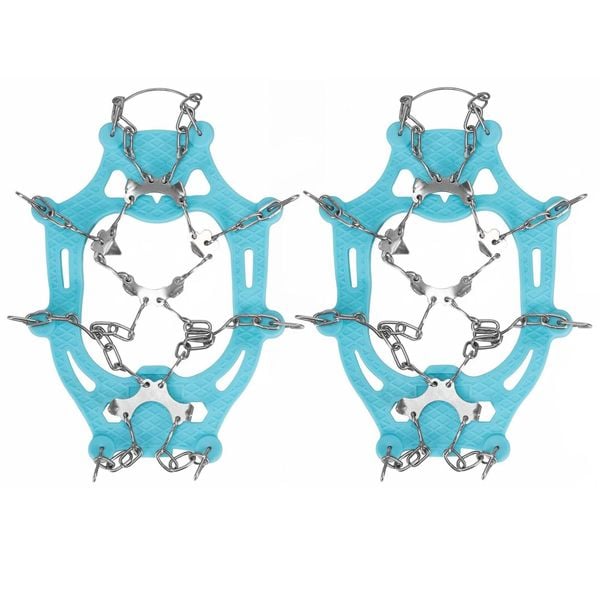 Raczki na buty turystyczne stalowe antypoślizgowe nakładki rozmiar 36-40 turkus. Niebieskie buty trekkingowe Springos, bez wzorów, bez zapięcia, trekkingowe. Za 24.99 zł.