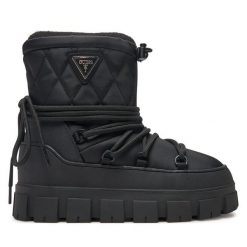 Śniegowce Guess. Czarne botki Guess, z aplikacjami, bez zapięcia. Za 839.99 zł.