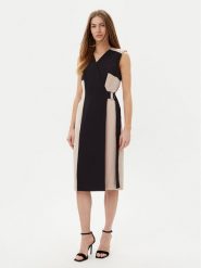 DKNY Sukienka koktajlowa DD5N1H61 Czarny Slim Fit. Czarne sukienki DKNY, bez wzorów, z syntetyku, wizytowe, bez kołnierzyka, bez ramiączek. Za 409.99 zł.
