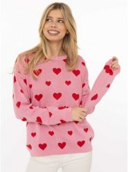 Zwillingsherz Sweter w kolorze jasnoróżowym rozmiar: S/M. Różowe swetry Zwillingsherz, m, bez wzorów, z bawełny, bez ramiączek. Za 152.98 zł.